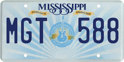 MS license plate MGT588