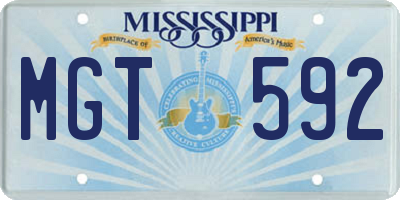 MS license plate MGT592