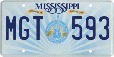 MS license plate MGT593