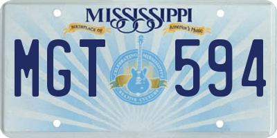 MS license plate MGT594