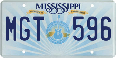 MS license plate MGT596