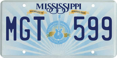 MS license plate MGT599