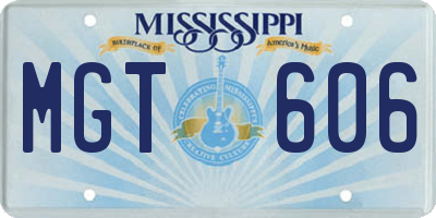 MS license plate MGT606