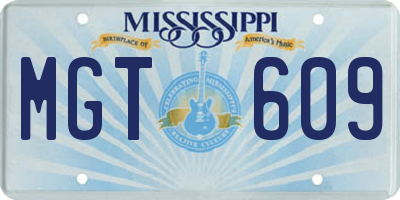 MS license plate MGT609