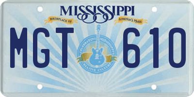 MS license plate MGT610
