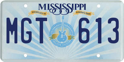 MS license plate MGT613