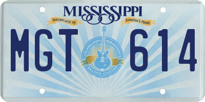 MS license plate MGT614