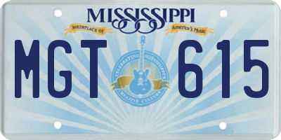 MS license plate MGT615