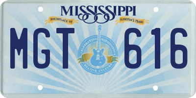 MS license plate MGT616