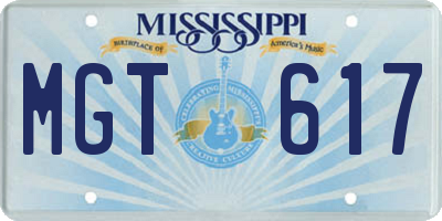 MS license plate MGT617