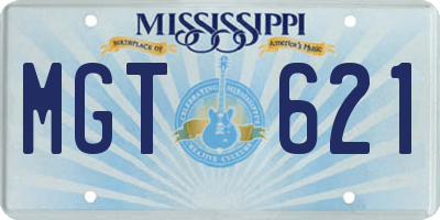 MS license plate MGT621