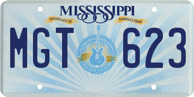MS license plate MGT623