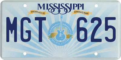 MS license plate MGT625