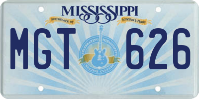 MS license plate MGT626