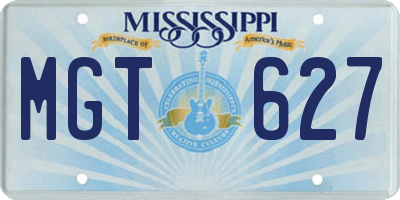 MS license plate MGT627