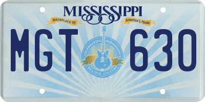 MS license plate MGT630