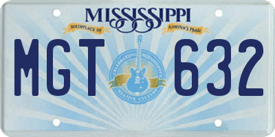 MS license plate MGT632