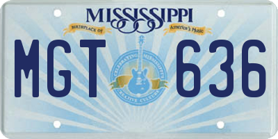 MS license plate MGT636