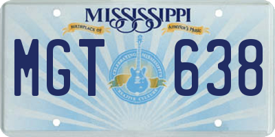 MS license plate MGT638