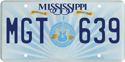 MS license plate MGT639