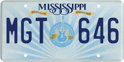 MS license plate MGT646