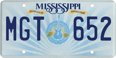 MS license plate MGT652