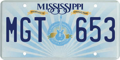 MS license plate MGT653