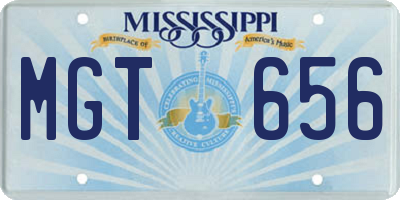 MS license plate MGT656