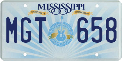 MS license plate MGT658
