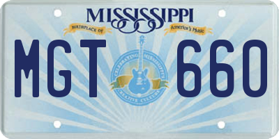 MS license plate MGT660