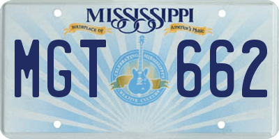MS license plate MGT662