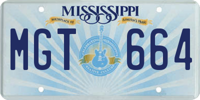 MS license plate MGT664
