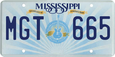 MS license plate MGT665