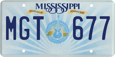 MS license plate MGT677