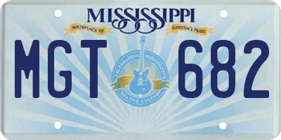 MS license plate MGT682