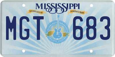 MS license plate MGT683