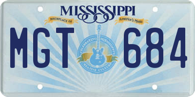 MS license plate MGT684
