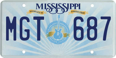 MS license plate MGT687