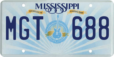 MS license plate MGT688