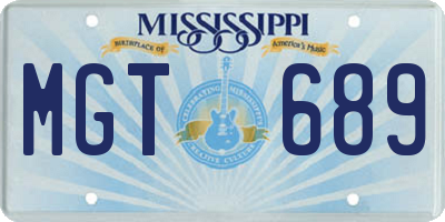 MS license plate MGT689
