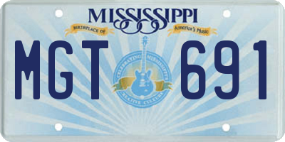 MS license plate MGT691