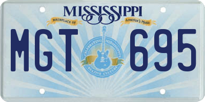 MS license plate MGT695