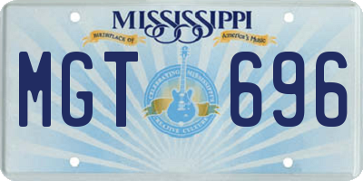 MS license plate MGT696