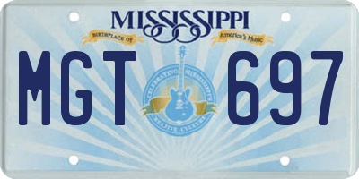 MS license plate MGT697