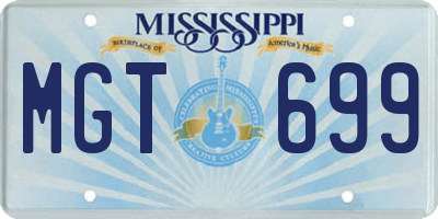 MS license plate MGT699