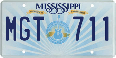 MS license plate MGT711