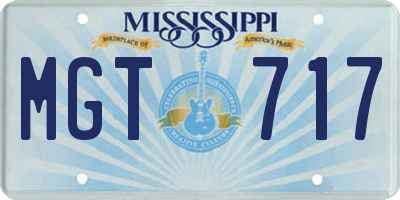MS license plate MGT717
