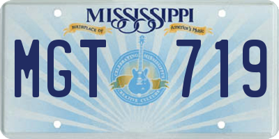 MS license plate MGT719