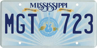 MS license plate MGT723