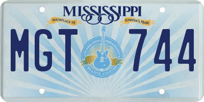 MS license plate MGT744